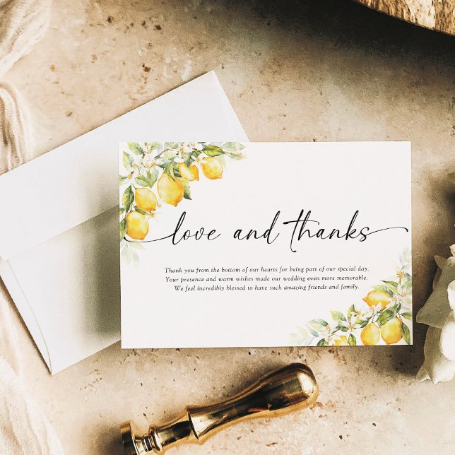 Lemon Green Citrus Wedding Thank You Cards (Creator Uploaded)