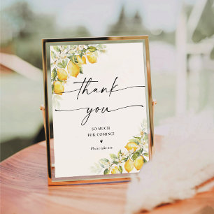 Lemon Green Citrus Wedding Thank You Sign