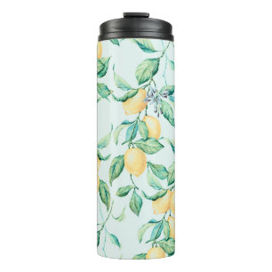 Lemon Green Watercolor: Seamless Romance Thermal Tumbler