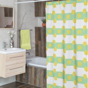 Lemon Green Yellow Shower Curtain