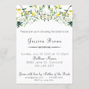 Lemon Greenery Bridal Shower Invitation
