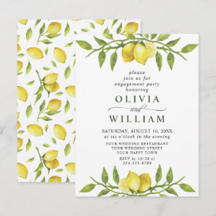 Lemon Greenery ENGAGEMENT PARTY Invitation Postcard