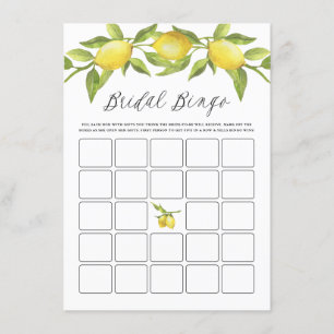 Lemon Greenery Garland Bridal Shower Bingo Enclosure Card