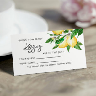 Lemon Greenery How Many Kisses Game Cards