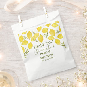 Lemon Greenery Italian Yellow Olive Bridal Shower Favour Bag