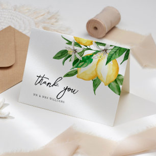 Lemon Greenery  Wedding Thank You Card