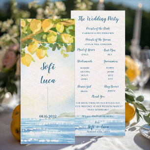 Lemon Grove Coastal Wedding Ceremony Program
