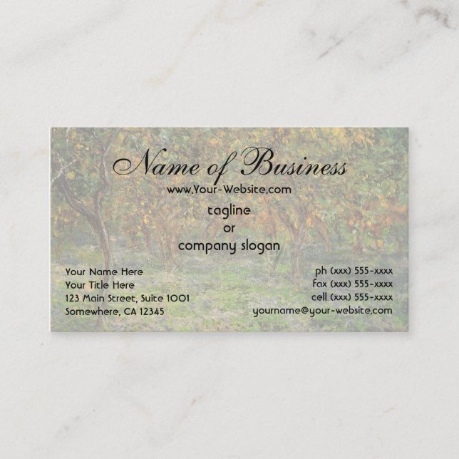Lemon Grove in Bordighera by Claude Monet Business Card (Front)