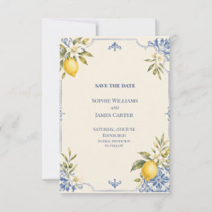Lemon Grove Mediterranean Tile Wedding Save the Date