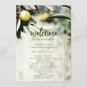 Lemon Grove   Modern Yellow Wedding Ceremony Program