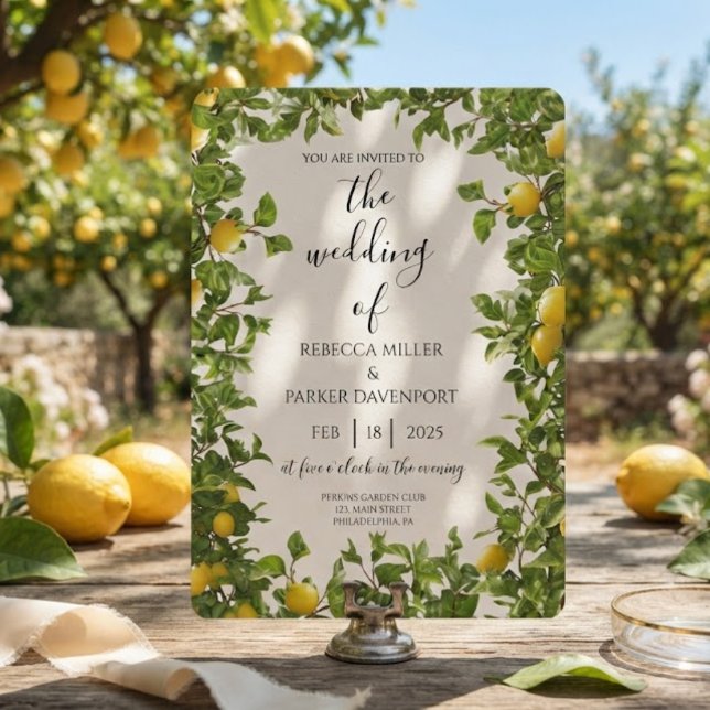 Lemon Grove Romance Wedding Invitation (Creator Uploaded)