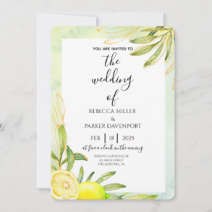 Lemon Grove Romance Wedding Invitation