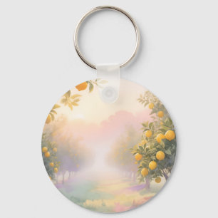 Lemon Grove Watercolor Key Ring