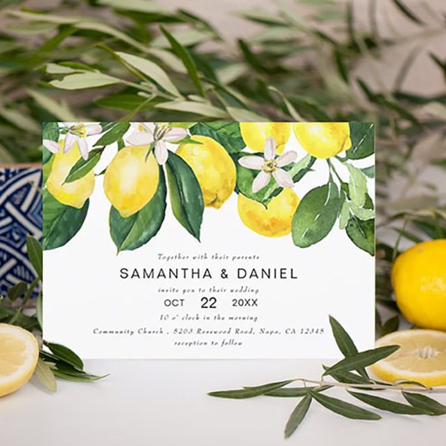 Lemon Grove Yellow Chic Wedding Invitation  (Creator Uploaded)