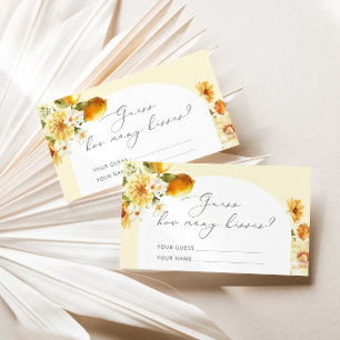 Lemon guess how many kisses bridal game enclosure  card
