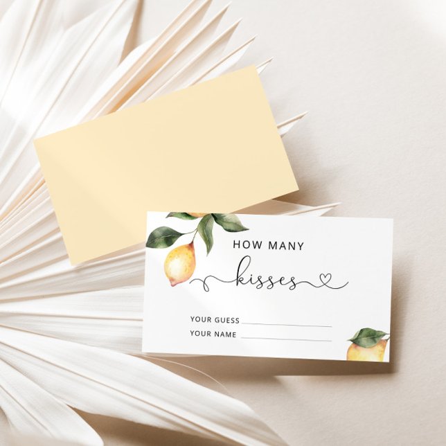 Lemon guess how many kisses bridal game enclosure card (Creator Uploaded)