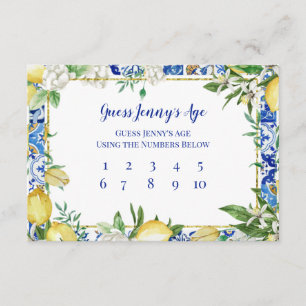 Lemon Guess the Bride's Age Enclosure Card