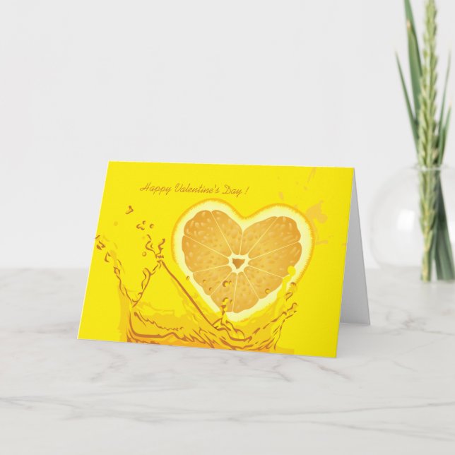 Lemon Heart Velentine's Day Greeting Card (Front)