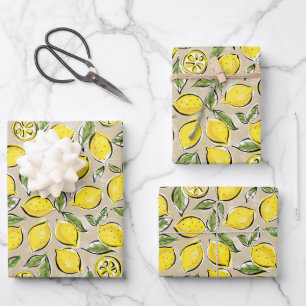Lemon Home Sweet Home Wrapping Paper Sheet