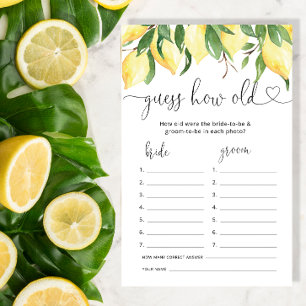 Lemon How Old Were they Bride Shower Game
