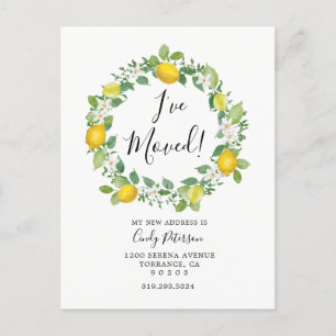 Lemon I Have Moved Moving Announcement Postcard