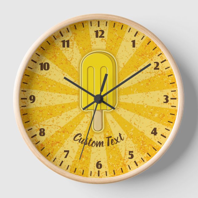 Lemon Ice Cream Stick Clock (Front)