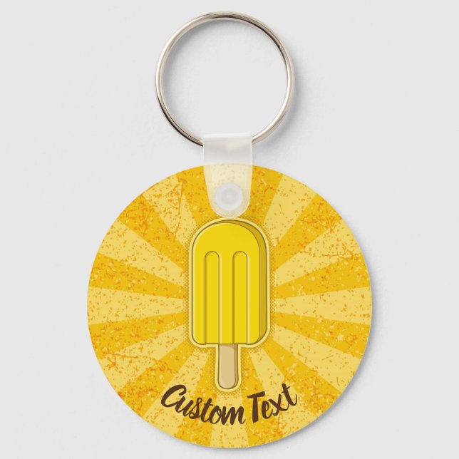 Lemon Ice Cream Stick Keychain (Front)