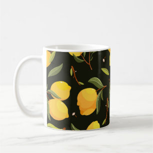 Lemon Illustration: Handpainted Seamless Pattern. Coffee Mug
