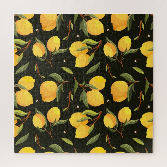Lemon Illustration: Handpainted Seamless Pattern. Jigsaw Puzzle (Vertical)