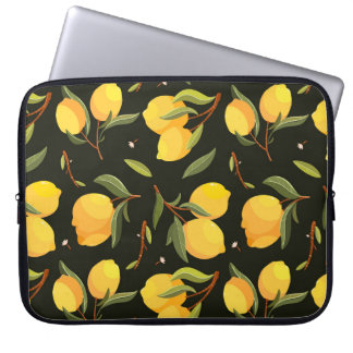 Lemon Illustration: Handpainted Seamless Pattern. Laptop Sleeve