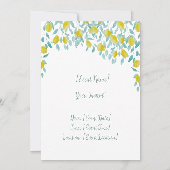 Lemon Invitation card (Front)