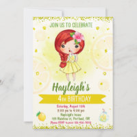 Lemon invitation Lemonade stand invitation Citrus