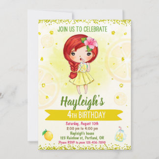 Lemon invitation Lemonade stand invitation Citrus