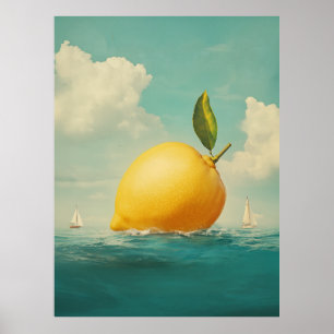 Lemon Island in Dreamy Waters Poster