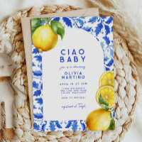 Lemon Italian Amalfi Blue Tile Baby Shower