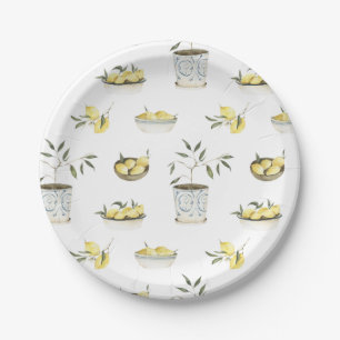 Lemon Italian mediterranean vibes Paper Plate