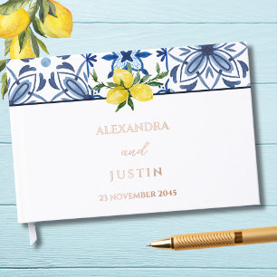Lemon Italian Mediterranean Wedding Guest Book