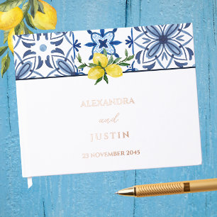 Lemon Italian Mediterranean Wedding Guest Book