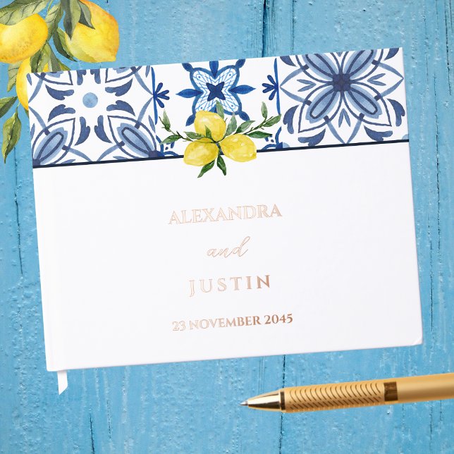 Lemon Italian Mediterranean Wedding Guest Book (Creator Uploaded)