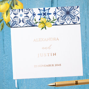 Lemon Italian Mediterranean Wedding Guest Book