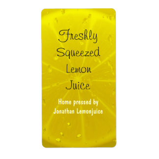 Lemon juice bottle label