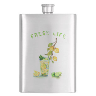 Lemon Juice Cool Drink Flask Fresh Life