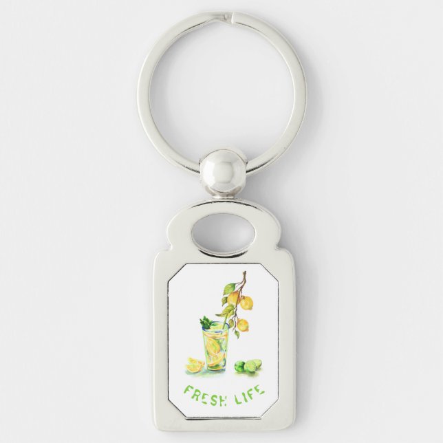 Lemon Juice Cool Drink Lemonade Fruits Keychain (Front)