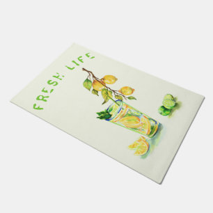 Lemon Juice Cool Drink Party Doormat - Custom Text