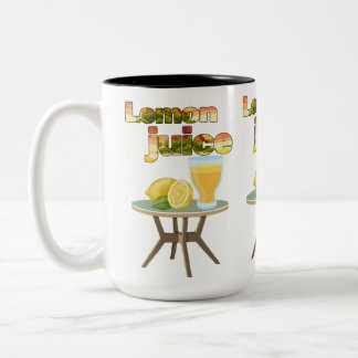 lemon juice Two-Tone coffee mug