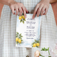 Lemon Lavender Mediterranean Wedding Invitation