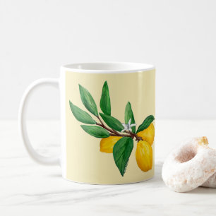Lemon Leaf Watercolor Design Citrus Yellow Coffee Mug