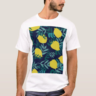 Lemon leaves: vintage illustration background. T-Shirt