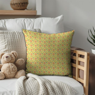 Lemon leaves white yellow Pattern  Cushion