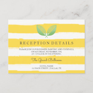 Lemon Leaves Yellow & Green   Reception Details Invitation